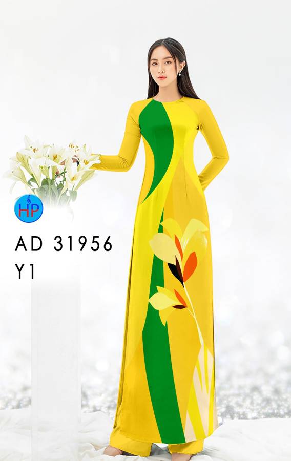 Vải Áo Dài Hoa In 3D AD 31956 9